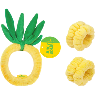 essence JUICY BOMB PARTY face wash head & wrist bands 01 - Pineapple Party 3pcs